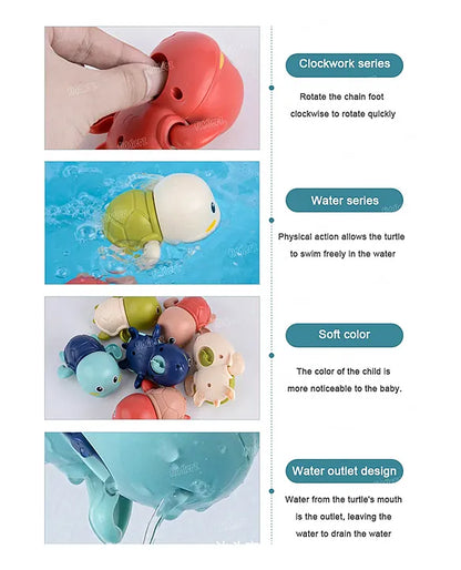 🐢 Turtle Splash – Wind-Up Bath Toy 🌊