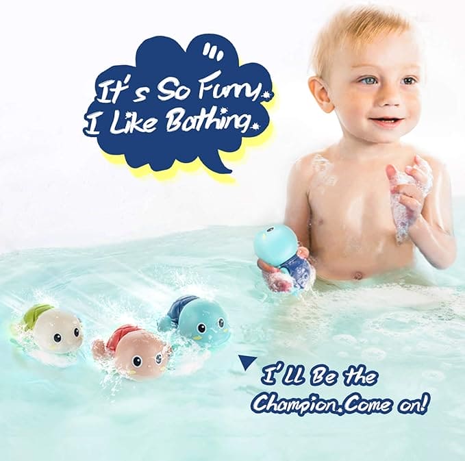 🐢 Turtle Splash – Wind-Up Bath Toy 🌊