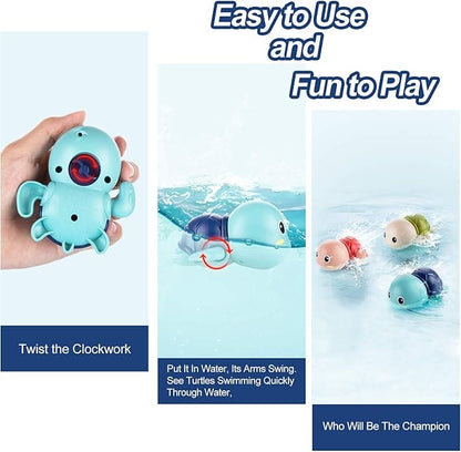 🐢 Turtle Splash – Wind-Up Bath Toy 🌊